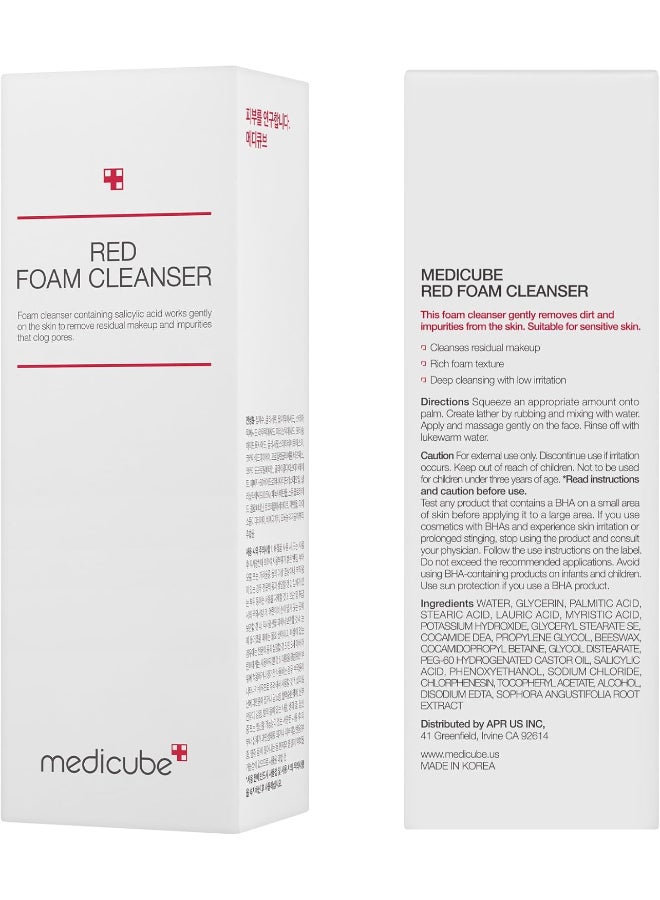Medicube Red Foam Cleanser Daily Gentle Cleansing Foam Sensitive Troubled Skin Deep Cleansing Excess Sebum 230ml - image 6