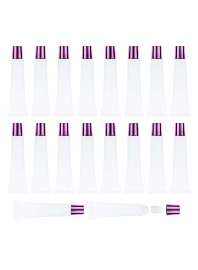 50Pcs 15ml Lip Gloss Squeeze Tubes, Pink Purple Lip Gloss Containers Empty, Refillable Soft Clear Tubes for DIY Lipgloss Balm Cosmetic (Pink Purple)