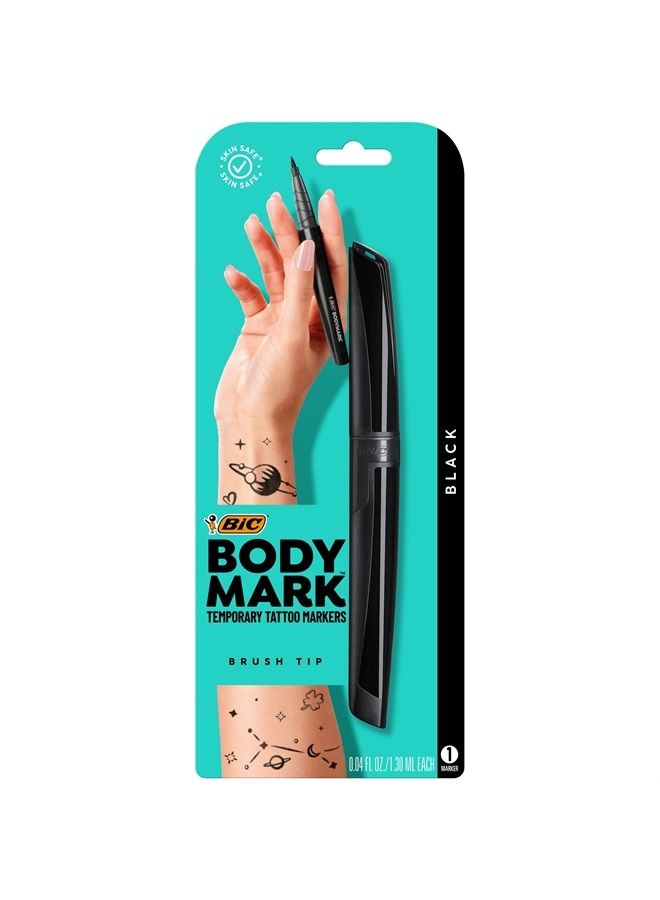Bic BodyMark Temporary Tattoo Markers, black, 0.04 Fl Oz