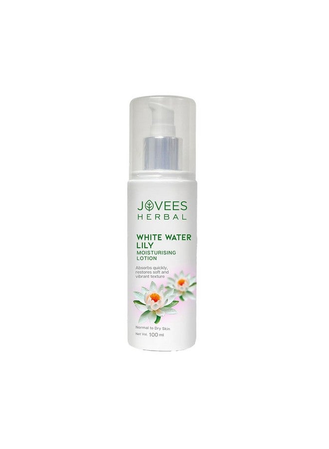 Jovees Herbal White Water Lily Moisturizing Lotion For Moisturised And Nourished Skin | Lightweight, Non-Sticky Normal to Dry Skin 100ml
