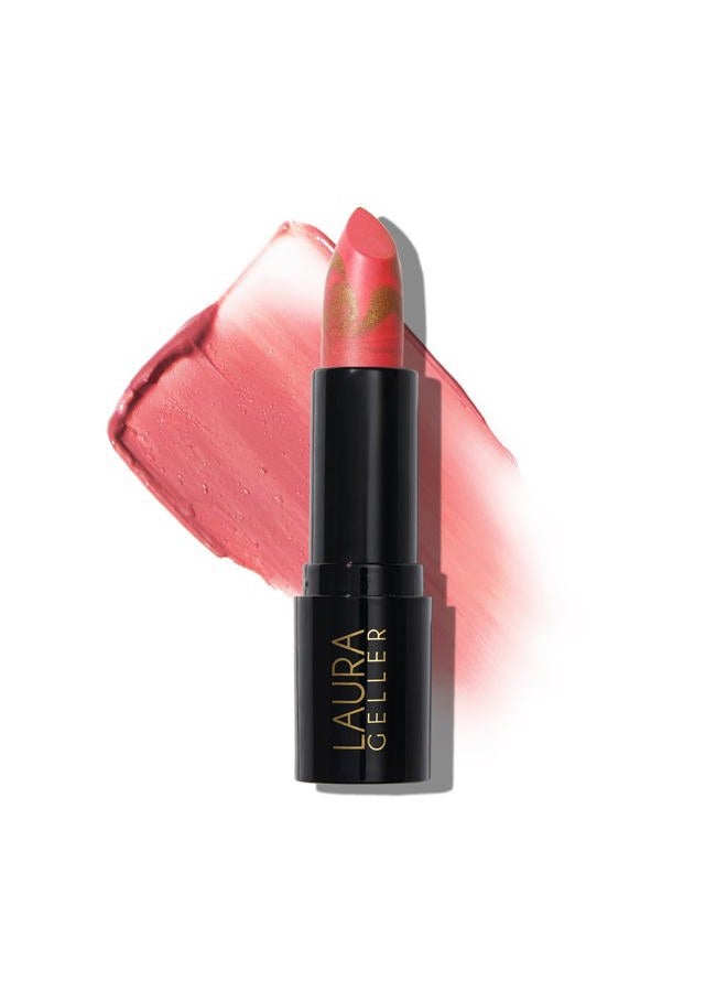 Italian Marble Sheer Lipstick - Strawberry Toffee - Hydrating & Lightweight - Vitamin E & Caster Seed Oil - Cream Finish