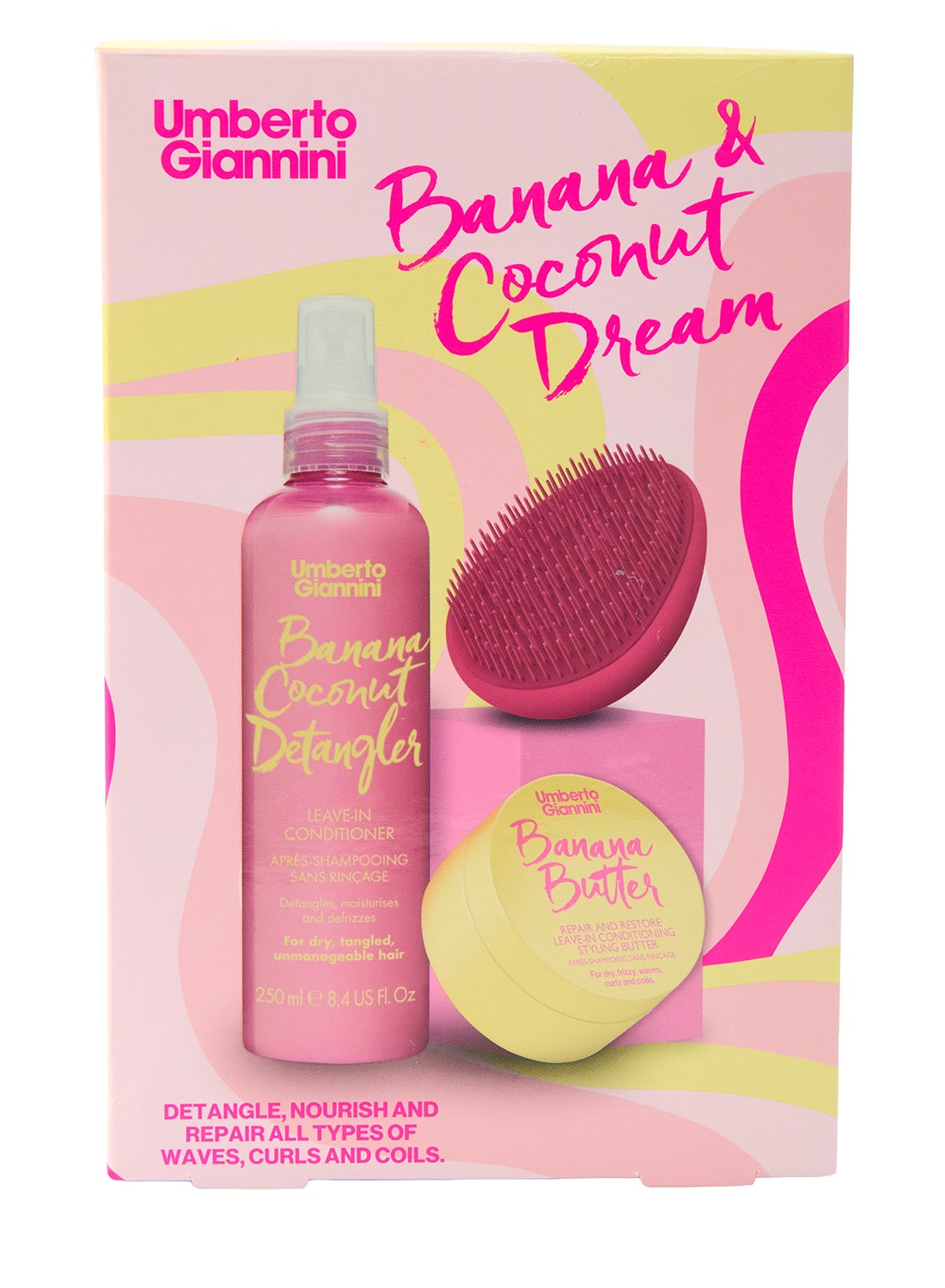 Banana & Coconut Dream Hair Hydration Kit - Features a Shampoo & Mask to Deeply Nourish & Revive Dry, Damaged Hair (Set)