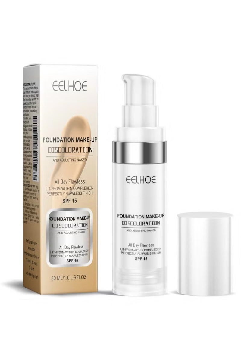 Eelhoe Liquid Foundation Concealer Long Lasting Base Moisturizing Long Lasting Waterproof Oil Control Concealer Brightening Skin Tone base Makeup 30ml.