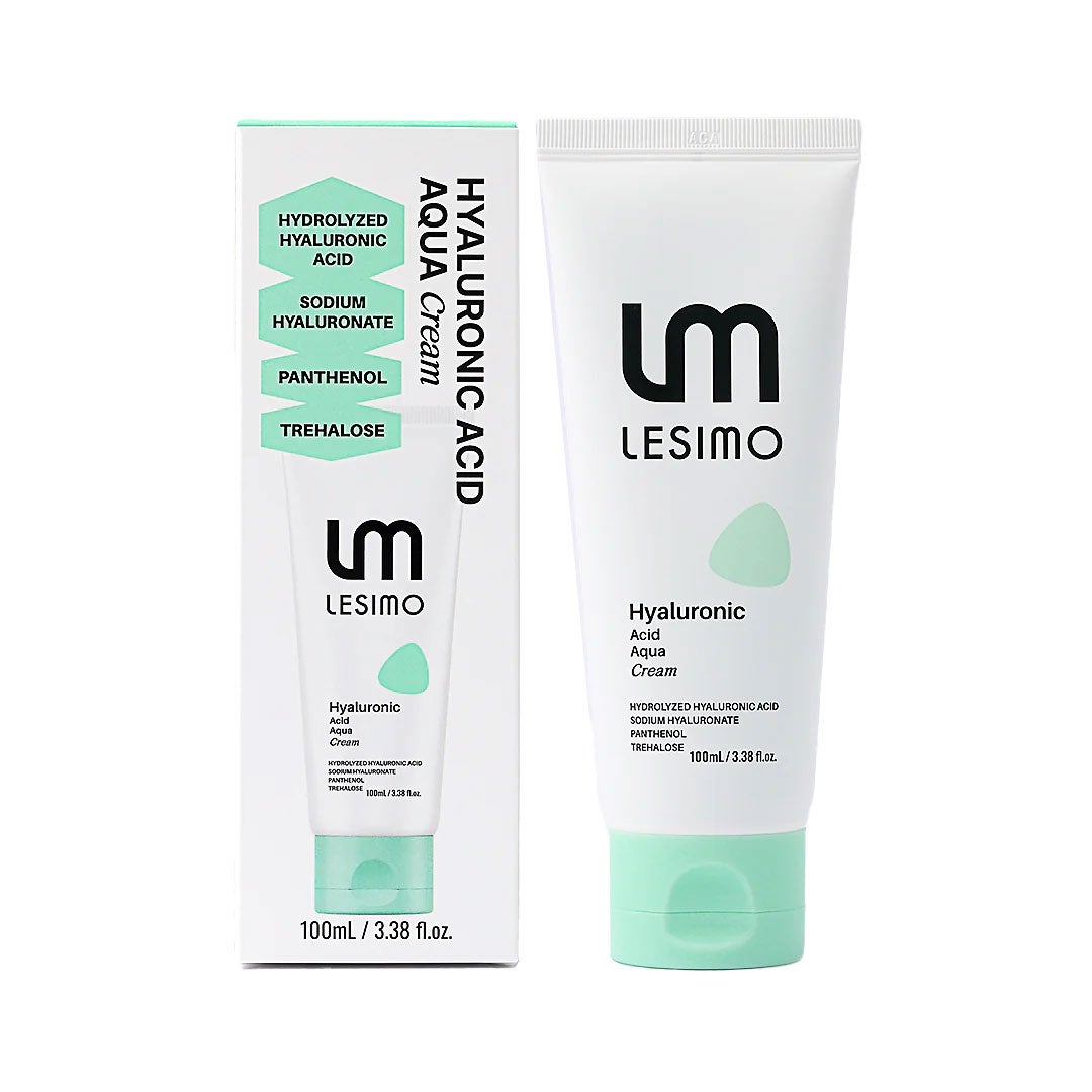 Stayve Lesimo Professional Skincare Solution – Advanced Korean Beauty Treatment  Hyaluronic Acid Aqua Cream 100ml – Deep Hydration & Skin Barrier Repair Lightweight Vegan Moisturizer LHAAC