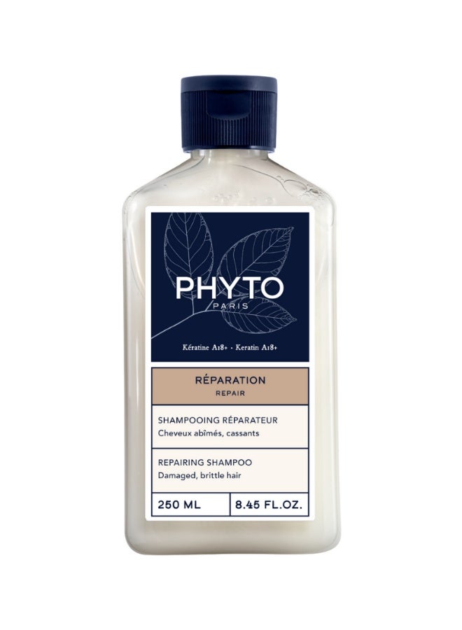 Phyto Repair Restructuring Shampoo - Rebuilds hair from within by restoring damaged fibers, Sulfate-free, Paraben-free, Silicone-free, Gluten-free 250ml