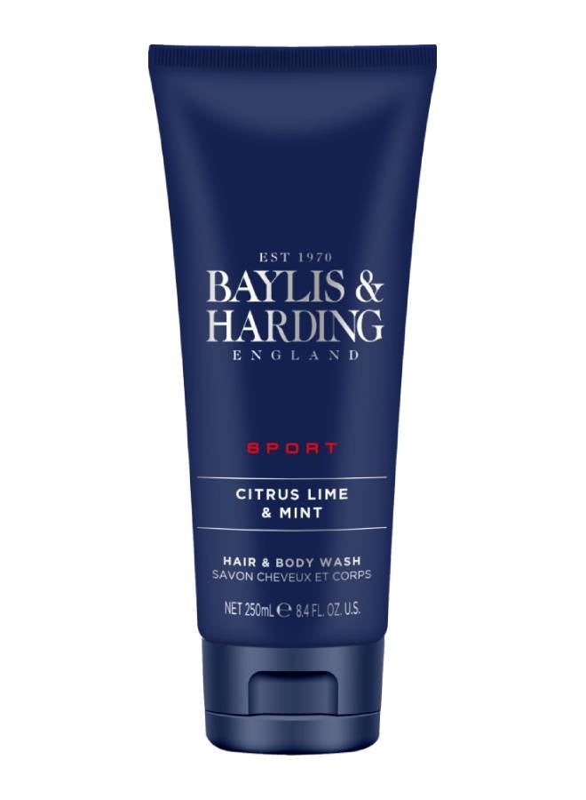 Citrus Lime and Mint Hair and Body Wash for Men, 250ml | Vitamin Enriched | Refreshing Bergamot | Long Lasting Fragrance