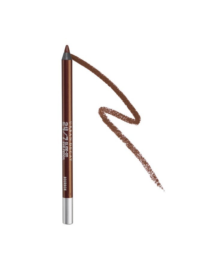 24/7 Glide-On Waterproof Eyeliner Pencil (Bourbon - Dark Brown Shimmer), Smudge-Proof, Transfer-proof, Long-lasting Colored Eye Liners, Hydrating Vitamin E, Cruelty-free - 0.04 oz