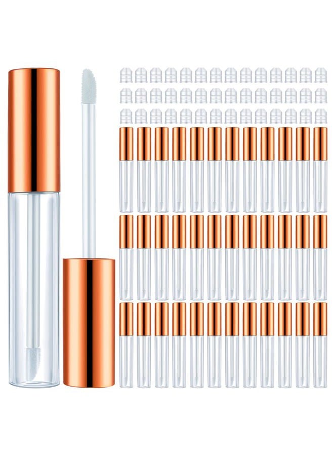 100 Pcs 10 ml Empty Lip Gloss Tubes Clear Mini Refillable Lip Balm Gloss Containers Bottles Plastic Lip Gloss Containers Lip Gloss Tubes with Wand and Rubber Inserts DIY Makeup (Rose Gold)