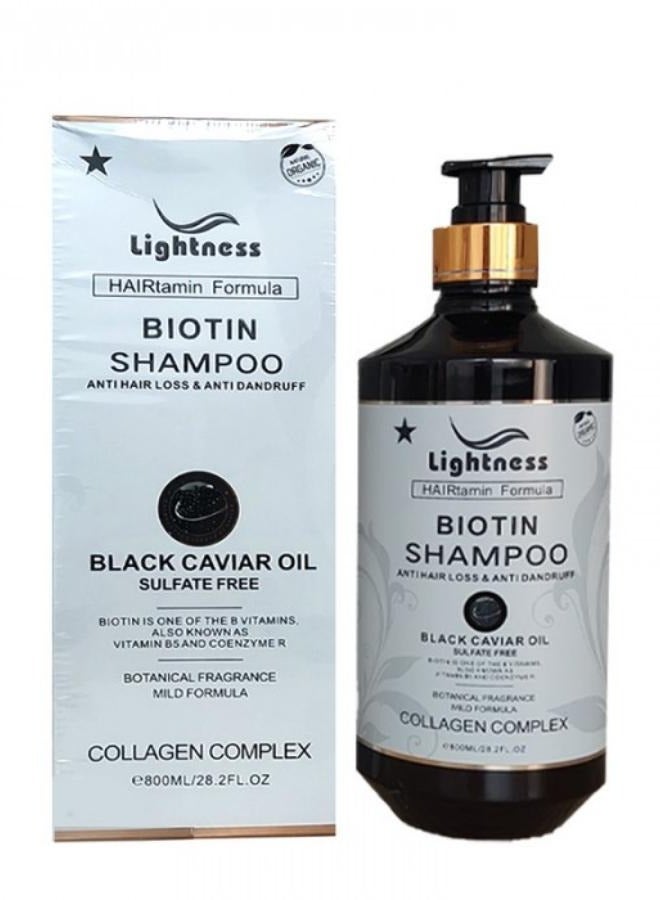 BIOTIN Shampoo Anti Hair Loss And Anti Frizz Black Caviar Oil 800 ML