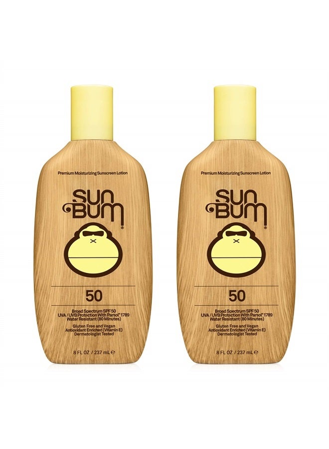 Sun Bum Original Spf 50 Sunscreen Lotion Vegan and Reef Friendly (octinoxate & Oxybenzone Free) Broad Spectrum Moisturizing Uva/uvb Sunscreen With Vitamin E 8 Ounce 2 Pack