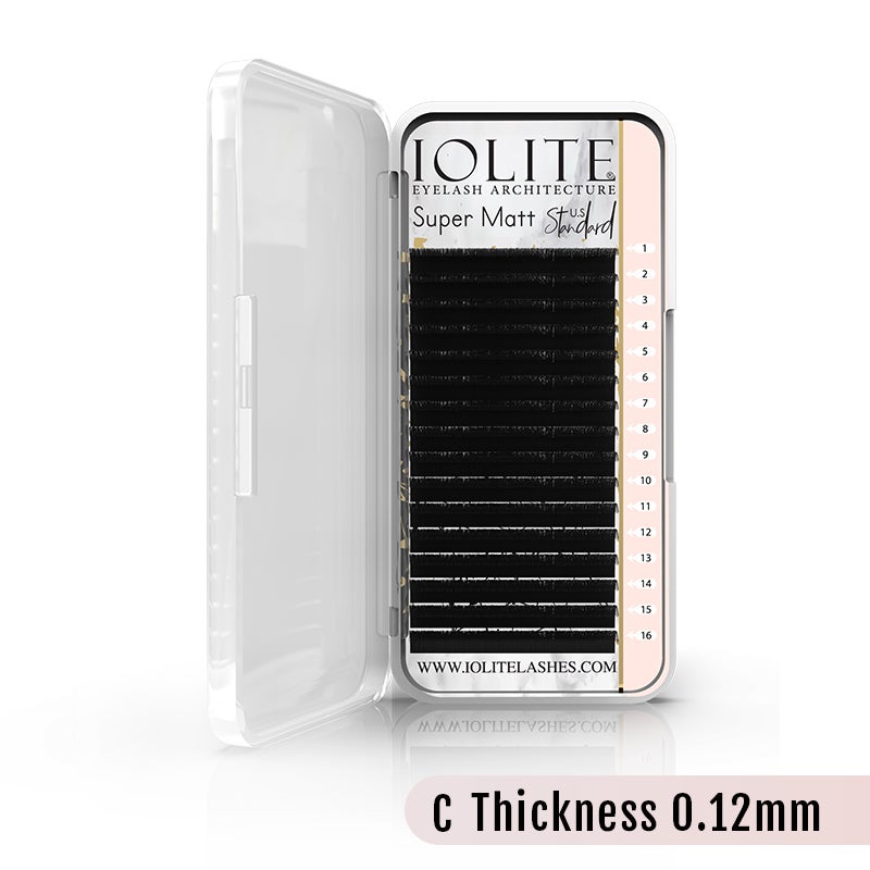 Super Matte Eyelash Extensions – Ultra-Black, Soft & Lightweight for Salon-Quality Volume  C.Curl 0.12 Thickness Eyelashes Lashes ISMC12T
