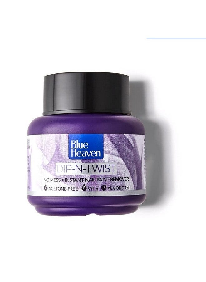 Blue Heaven Dip & Twist Nail Polish Remover, Infused with Vitamin E and Almond Oil, Acetone Free, Gentle Nail paint Remover, 40ml