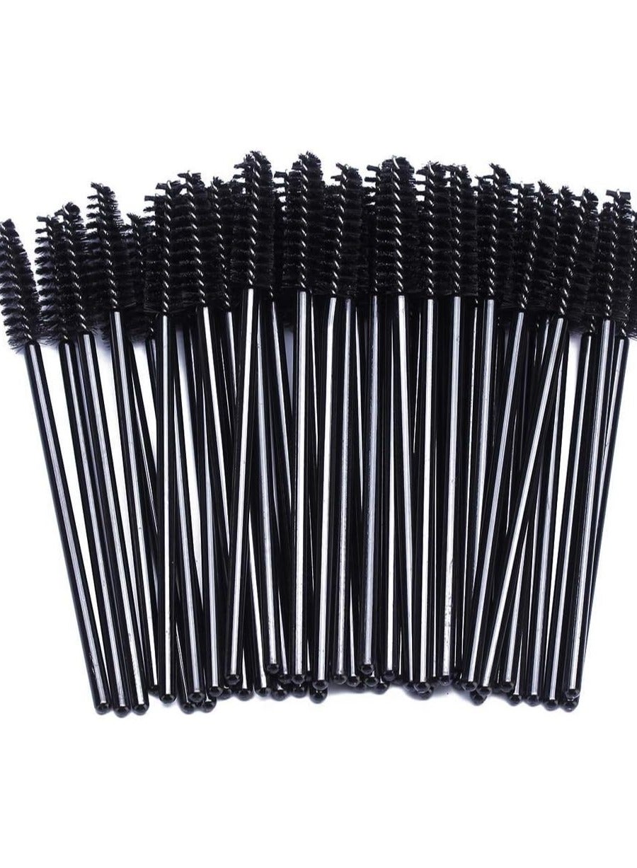 ORiTi 50 Pcs Disposable Mascara Brushes Crystal Eyelash Wands Mascara Applicator Spooly for Eyelashes (Black)