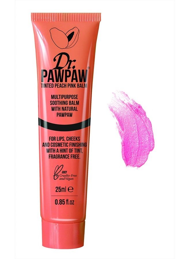 Dr. Pawpaw Multi-Purpose Balm | No Fragrance Balm, for Lips, Skin, Hair, Cuticles, Nails, and Beauty Finishing | 25 ml (Peach Pink, 1 Pack)