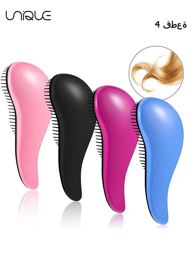 4 Pieces Detangling Brush, Anti-knot Massage Comb, Beauty Tools, Hair Brush Set, Pain-Free Hair Brush Straightener