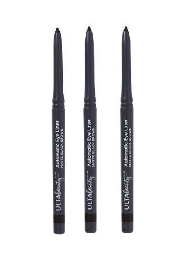 Ulta Beauty 3 Pack Automatic Eyeliner. Matte Black Brown. Size 0.01 oz.