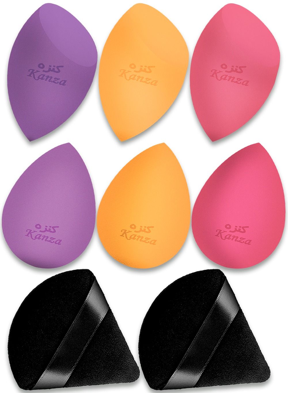 8 Pcs Makeup Sponge and Makeup Powder Puff Set Foundation Blender Beauty Blender Flawless Powders Dry & Wet Use Sponge and Puff for Powder Cream or Liquid Applications Sponge and puff applicator combo