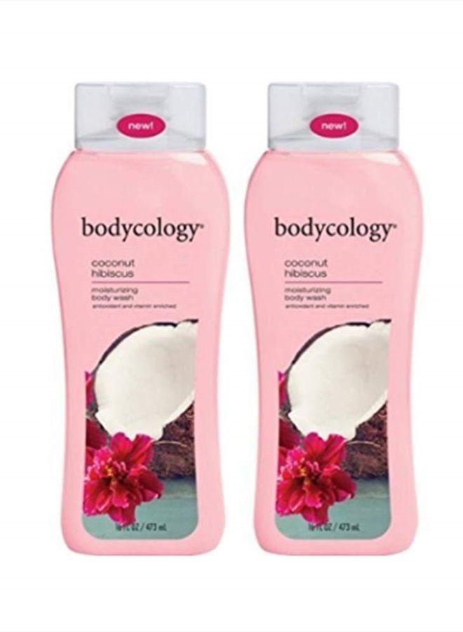 Moisturizing Body Wash, Coconut Hibiscus, 16 oz Bodycology(Pack of 2) Bodycology