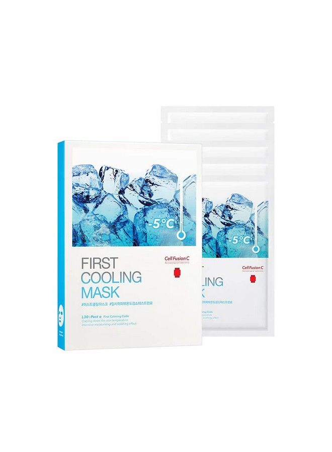 Cell Fusion C Post Alpha First Cooling Mask 5ea with Glacial Water & Panthenol, Hydrating and Plumping Korean Sheet Mask for Sensitive, Dry Skin