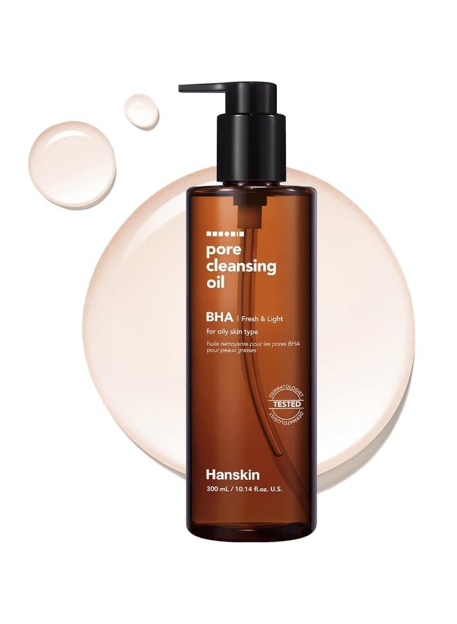 Pore Cleansing Oil BHA Fresh & Light 300ml — Deep Cleansing Makeup Remover for Oily & Acne-Prone Skin — Salicylic Acid & Jojoba Oil, 10.14 fl oz