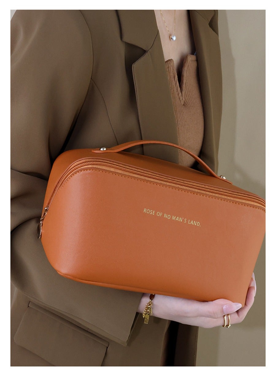 Cosmetic Bag，Large Capacity Travel Cosmetic Bag, Multifunction Organizer Storage Bag, Makeup Bag with Handle and Dividers, Skincare Dispenser, Toiletry Bag for Women