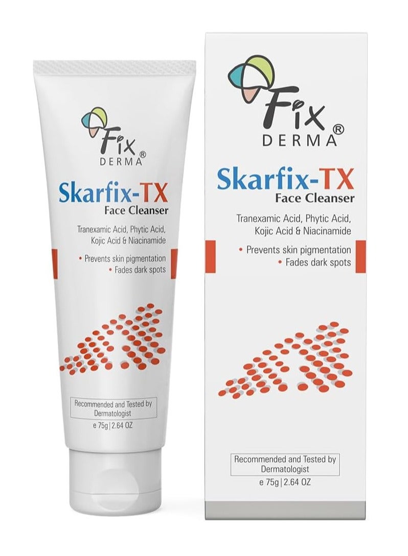 Skarfix -TX Face Cleanser with Tranexamic Acid, Kojic Acid & Niacinamide | Kojic Acid Face Wash | Pigmentation Face Wash for All Skin Types | Face Wash for Women | Face Wash Men - 75gm
