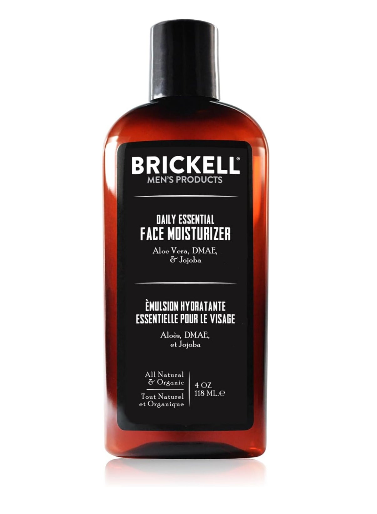 Men's Daily Essential Face Moisturizer for Men, Natural and Organic Fast-Absorbing Face Lotion with Hyaluronic Acid, Green Tea, and Jojoba, 4 Ounce, Unscented
