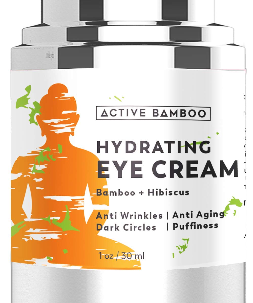 Active Bamboo Anti Aging Eye Cream Dark Circles Wrinkles Eye Bags Fine Lines Puffiness. Best Anti Aging Eye Cream Moisturizer for Wrinkles, Crows feet, Puffy Eyes.