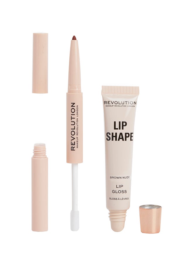 Makeup Revolution Lip Lift Kit Brown Nude
