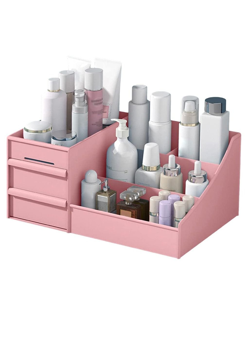 Makeup Desk Cosmetic Organizer With Drawers Pink 28x13x18cm