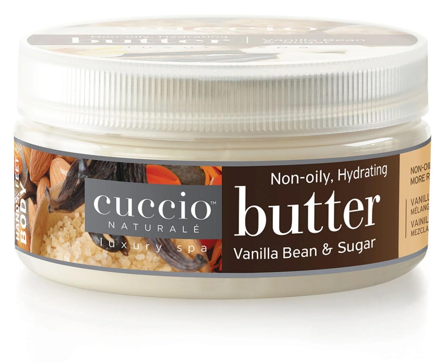 Cuccio NaturalÃ© Butter Blend Vanilla Bean & Sugar - Non-Greasy Lotion for Hand, Body & Feet - Comforting/De-stressing - Paraben/Cruelty Free, Natural Ingredients & Plant Based Preservatives, White, 8 Fl Oz (Pack of 1)