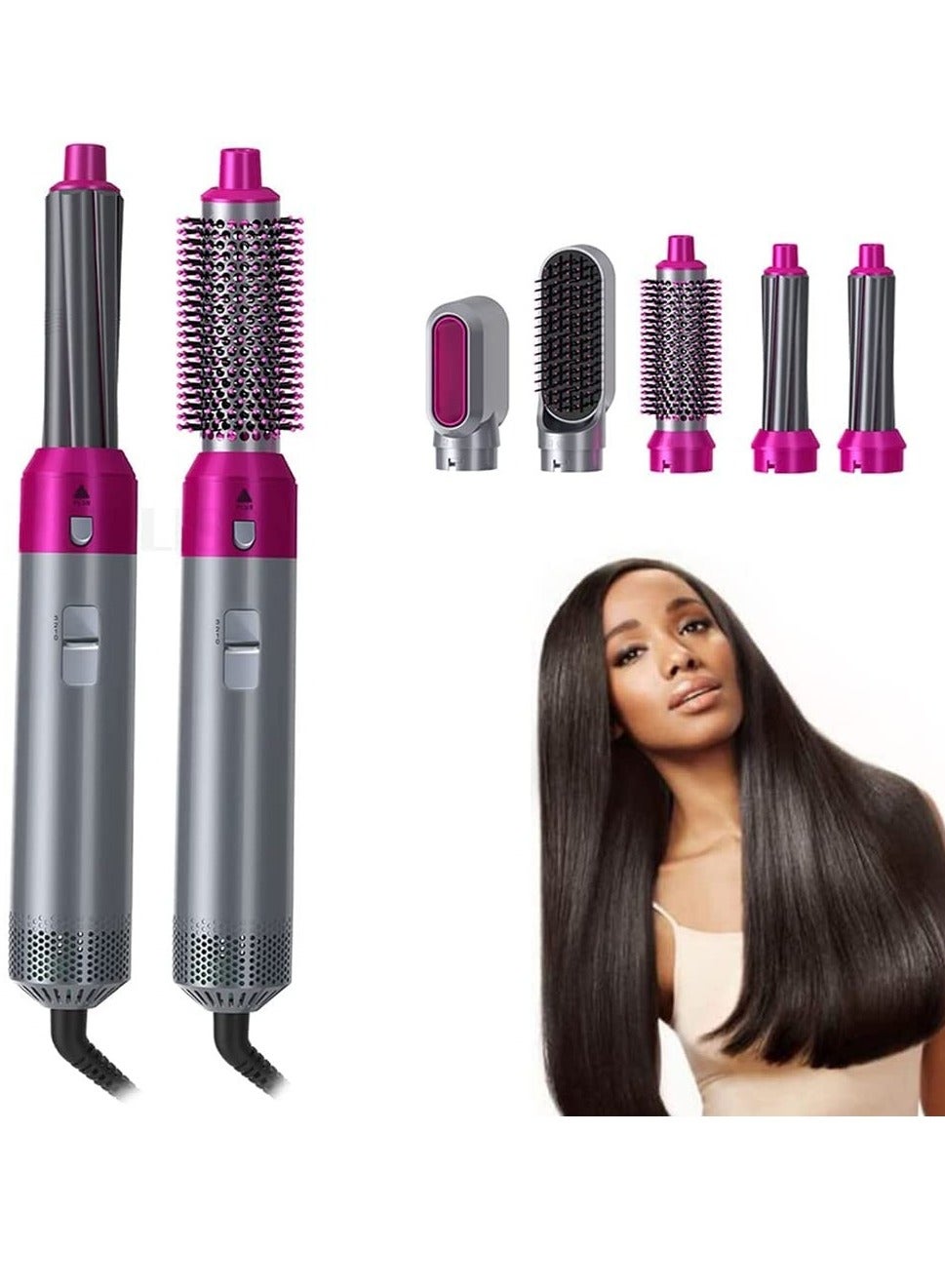 5 In 1 Hair Styler, Blow Dryer Brush, Hair Dryer Brush Negative Ionic Electric, Hair Wrap Hair Styler, Detachable Brush Heads