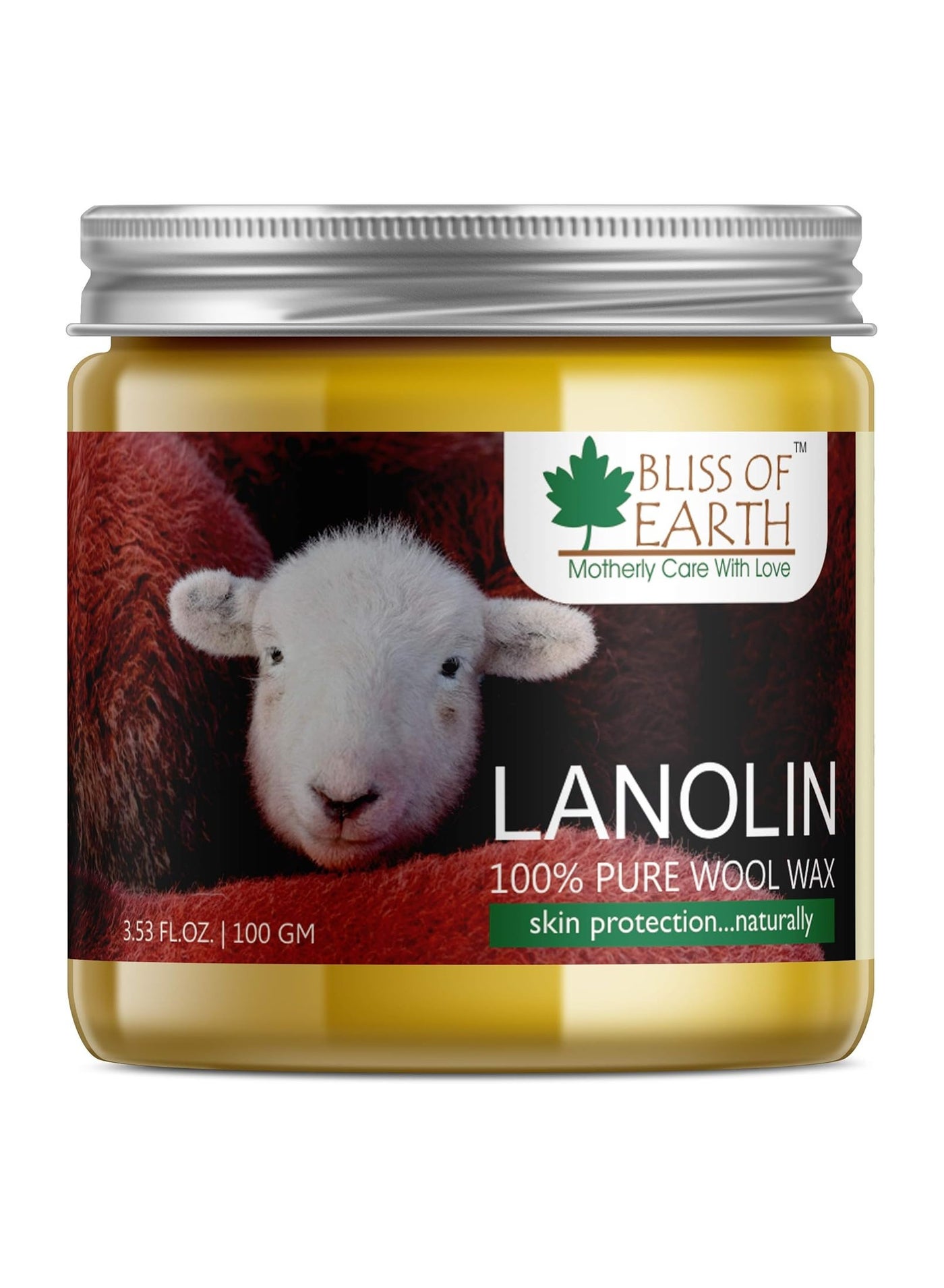 Bliss of Earth 100% Pure Golden Lanolin Natural Wool Wax For Soothing Sore Nipples 100GM