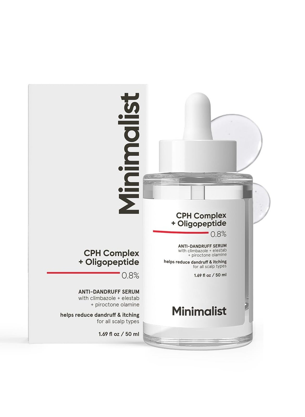 Minimalist Anti-Dandruff Hair Serum for Scalp | Pre Shampoo Treatment with CPH Complex & Oligopeptide 0.8% | With Elestab Advanced Anti Dandruff Molecule | For Women & Men | 50ml
