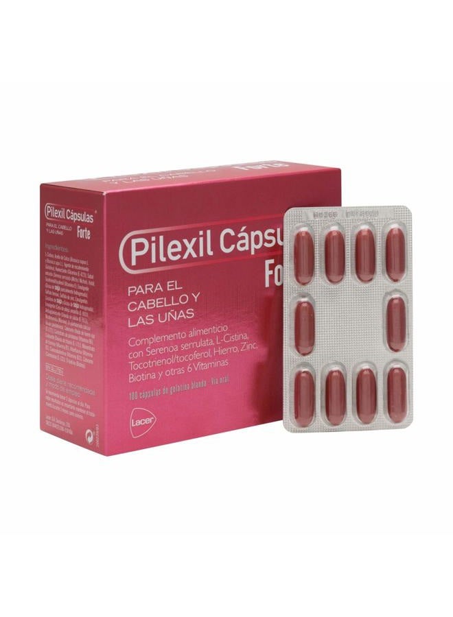 Pilexil Forte 100 Capsules| It Manages to Stop The Fall of The Hair, Thanks to its Content of Serenoa Serrulata| Get a More Dense Hair and Strong Nails|