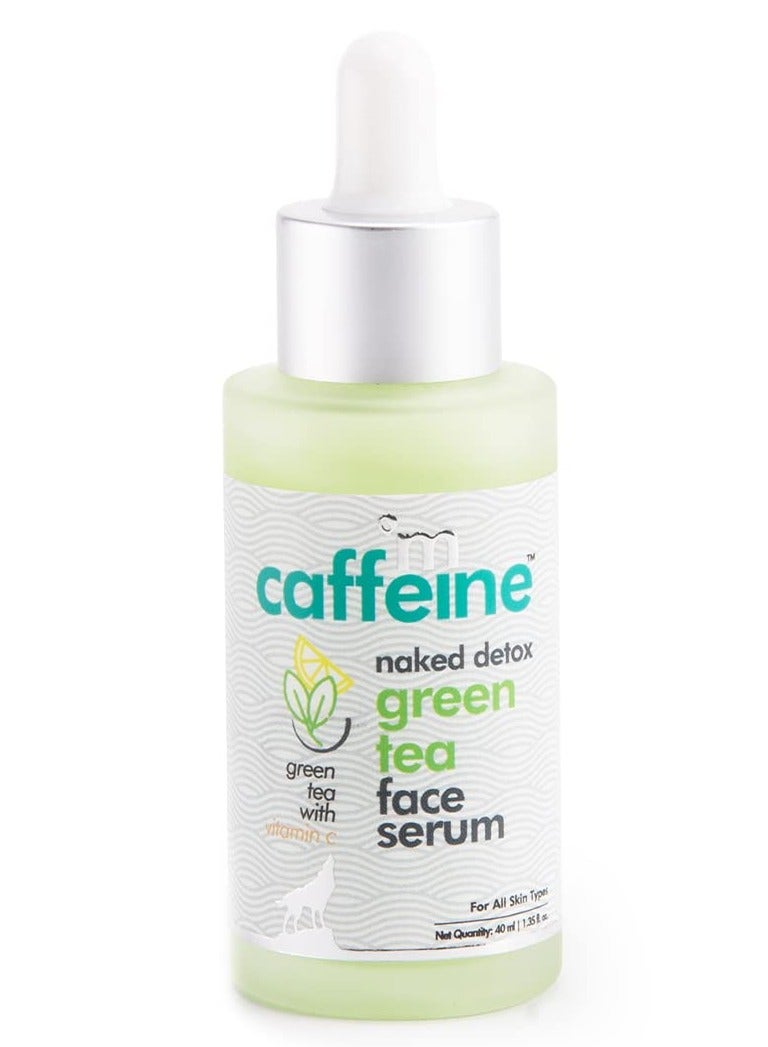 Green Tea Hydrating Face Serum for Glowing Skin with Vitamin C & Hyaluronic Acid | Reduces Dark Spots, Pigmentation & Prevents Sun Damage | For Men & Women | 72 Hrs Hydration | 40ml