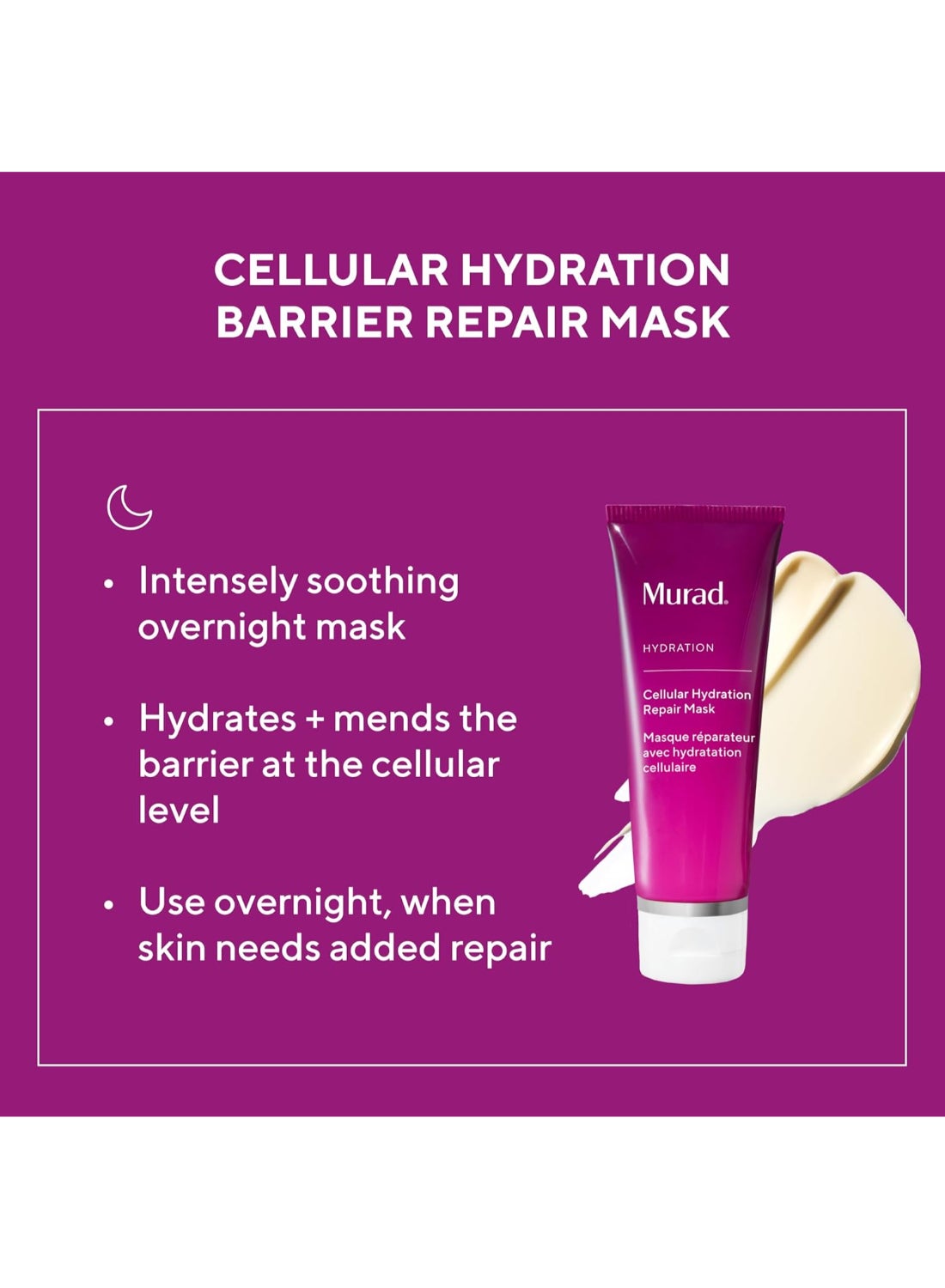 Murad Cellular Hydration Repair Mask 80ml – Overnight Recovery for Damaged Barriers, Peptides & Bilberry, Nourishing Mask for Extreme Dryness Relief 80ml - image 9