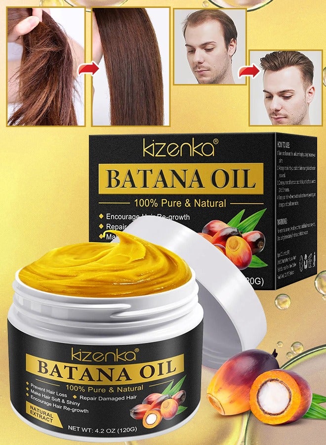120g Natural Batana Oil Hair Butter Raw Batana Oil for Hair Growth Batana Oil Enhance Hair Strength Prevent Hair Loss Repair Splitting Drying Hair Growth Oil Organic Batana Hair Oil