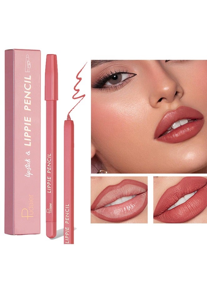 Lippie Pencil， Waterproof, Sweat-Proof and Colorfast Automatic Lip Liner Matte Multicolor Decorative Lip Liner,Natural Formula, High Pigment and Easier To Create Perfect Lip Makeup(09#)