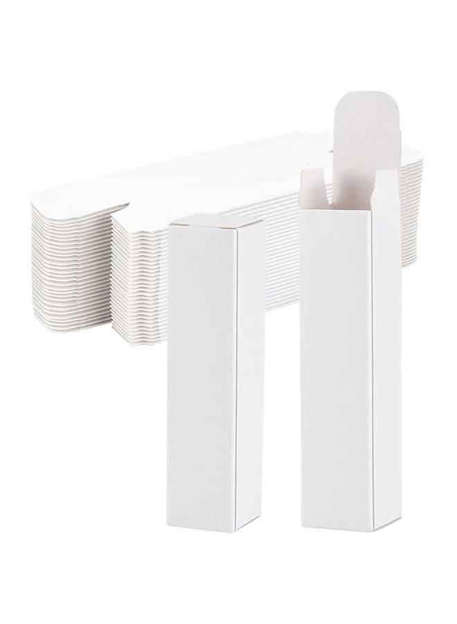 50 Pack White Lipstick Case 0.8x0.8x3.4 Inch Paper Essential Oil Packaging Box, Lip Gloss Packaging Box for Lipstick Bottle Packaging Gift Makeup Tube Storage