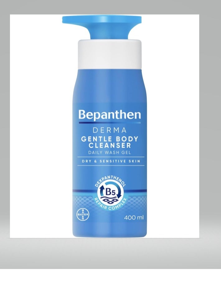 Bepanthen Derma Gentle Body Cleanser, 400 ml bottle, Soap Free Shower Gel, Ph 5.5 Mild Body Wash, Suitable for Dry Skin