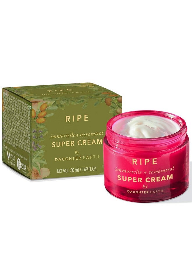 DAUGHTER EARTH RIPE - Immortelle + Resveratrol Super Cream | Collagen Supporting Face Moisturiser with Hormonal Skin Saviours | Helps in Firmness Lines & Wrinkles | Keeps Your Skin Calm | 50 ml