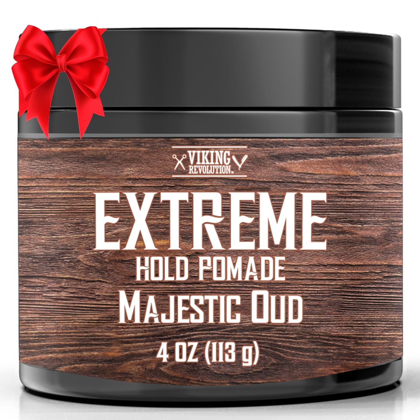 Viking Revolution Majestic Oud Hair Pomade for Men - Extreme Hold Hair Gel for Men - Water Based - Mens Pomade Extra Firm - High Shine Mens Hair Cream (4oz)