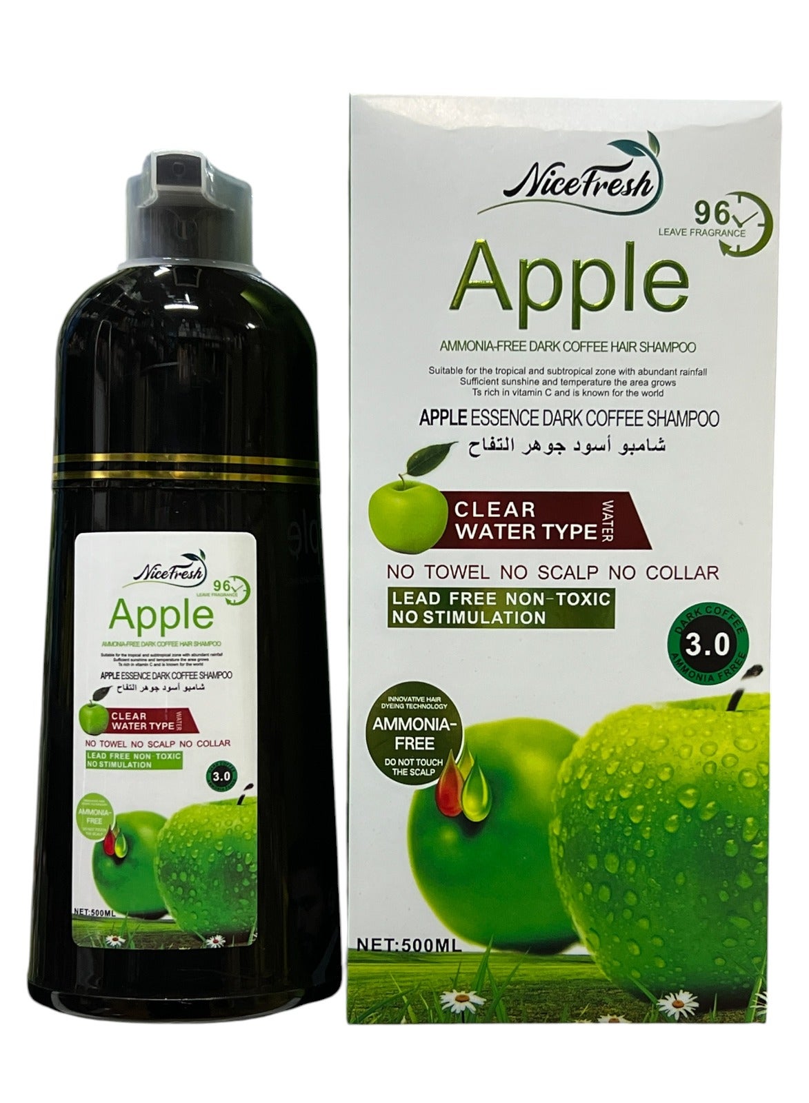 Apple Hair Color Shampoo Dark Coffee No.3.0 500ml