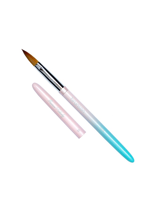 Acrylic Nail Brush 1pc Pure Sable Hair Professional Nail Art Painting Brush for Manicure Pedicure Kolinsky Brush for Acrylic Application Nail Extensions and 3D Nail Carving Size 10