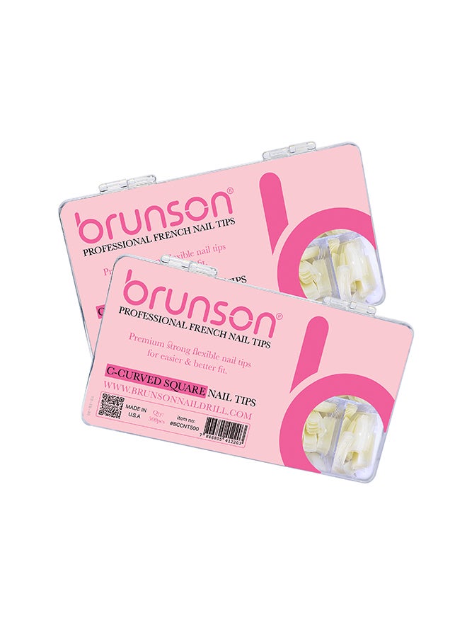 False Nail Tips Acrylic C-Curved Square 500 Pieces BCCNT500