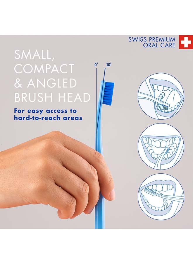 Cs 5460 Ultra-Soft Toothbrush | Bpa-Free Manual Brush For Adults With 5460 Curen® Filaments | Gentle Plaque Removal For Healthier Gums And Teeth – Yellow/Blue, 1 Pack - image 4