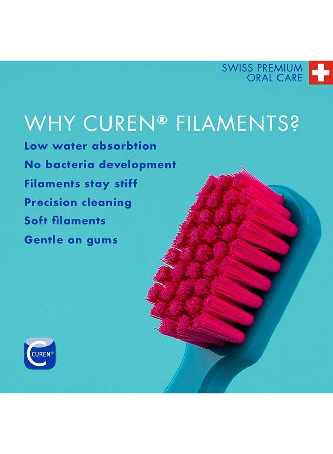 Cs 5460 Ultra-Soft Toothbrush | Bpa-Free Manual Brush For Adults With 5460 Curen® Filaments | Gentle Plaque Removal For Healthier Gums And Teeth – Yellow/Blue, 1 Pack - image 6
