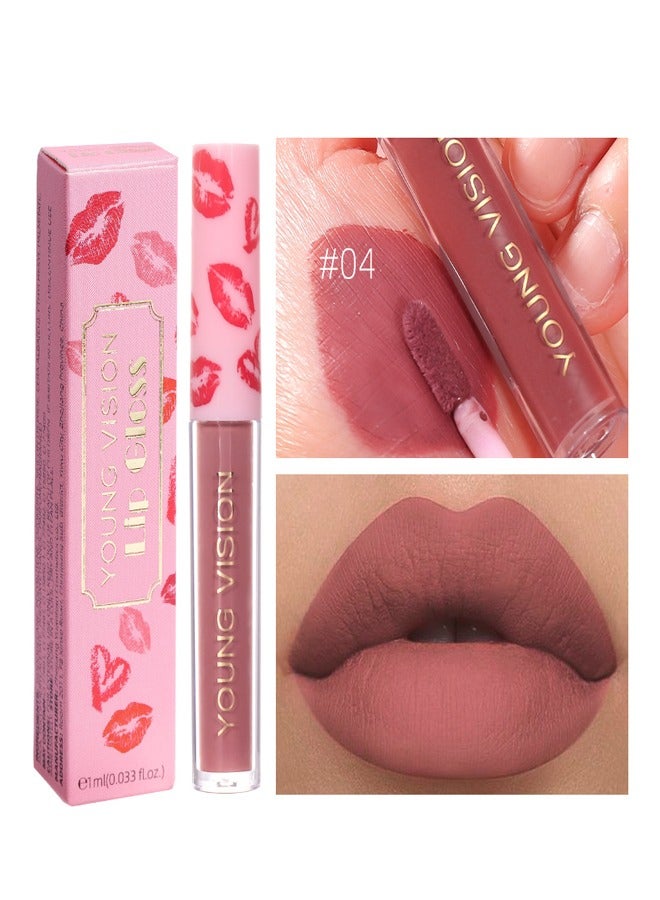 Velvet Matte Lip Gloss,Long-Lasting Makeup,Mist Lip Gloss No.04