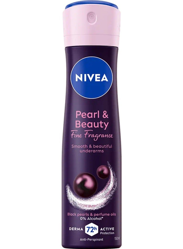Nivea Black Pearl Antiperspirant Spray 3 x 150 ml